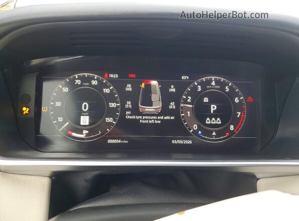 SALWR2SU3NA206841 2022 LAND ROVER RANGE White Instrument cluster view