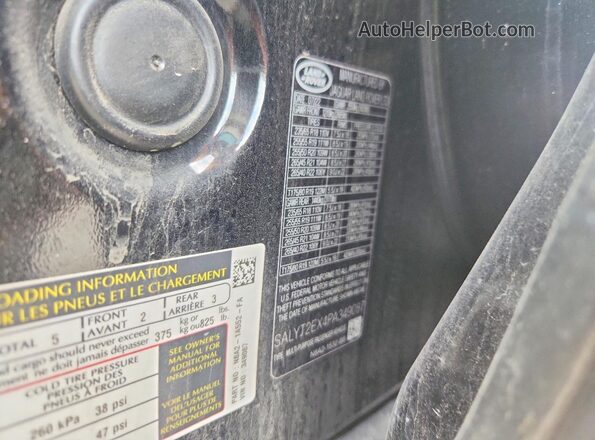 SALYT2EX4PA349087 2023 LAND ROVER RANGE Black Vista de la etiqueta del VIN