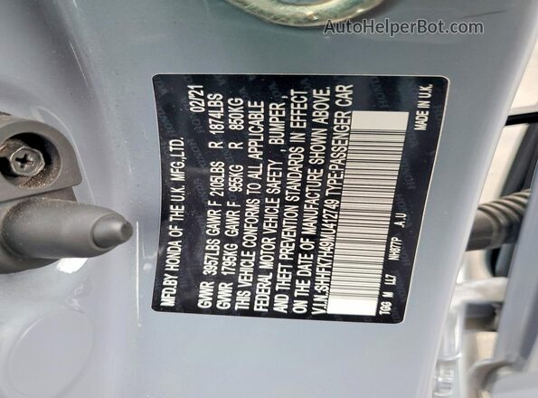SHHFK7H49MU412749 2021 HONDA CIVIC Gray Widok komory silnika