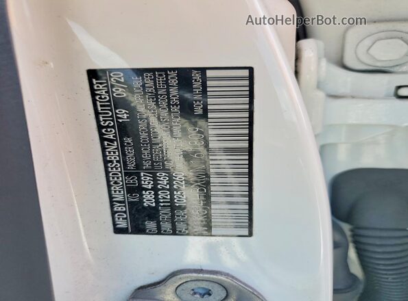 W1K5J4HBXMN161809 2021 MERCEDES-BENZ CLA-CLASS White VIN կոդի պիտակի տեսք