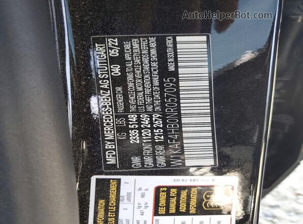 W1KAF4HB0NR057095 2022 MERCEDES-BENZ C Black Вид підкапотного простору