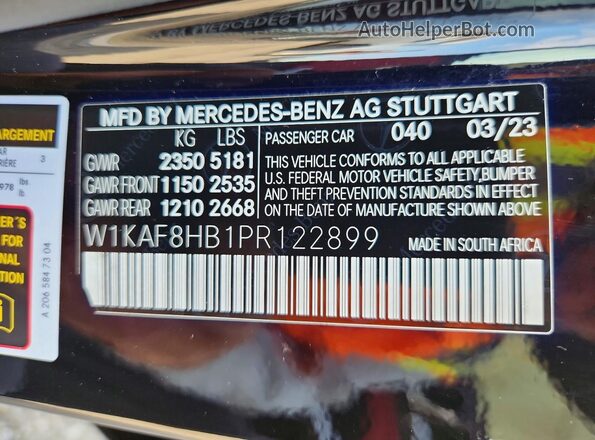 W1KAF8HB1PR122899 2023 MERCEDES-BENZ C Black Vista del compartimento del motor