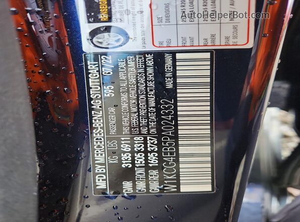 W1KCG4EB5PA024332 2023 MERCEDES-BENZ EQS Blue VIN կոդի պիտակի տեսք