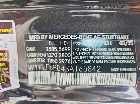 W1KLF6BB4SA165842 2025 MERCEDES-BENZ E Charcoal Vista del compartimento del motor
