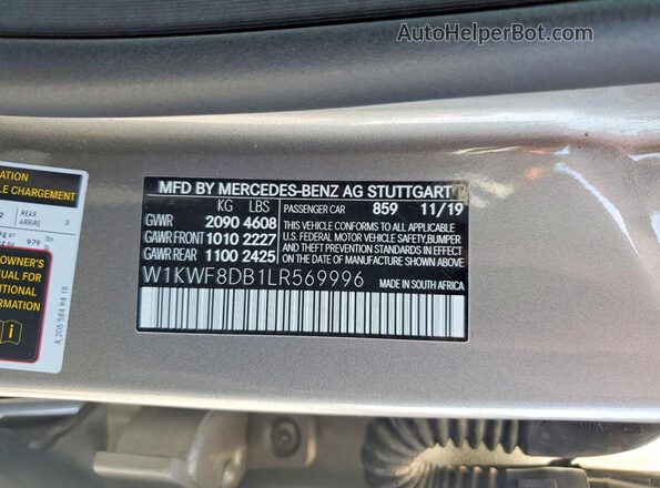 W1KWF8DB1LR569996 2020 MERCEDES-BENZ C Charcoal Widok komory silnika