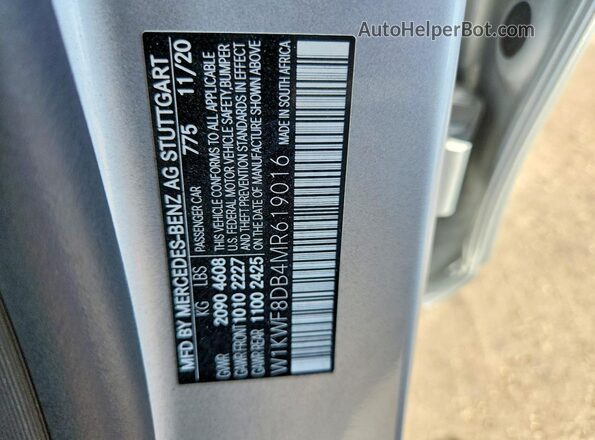 W1KWF8DB4MR619016 2021 MERCEDES-BENZ C White Engine compartment view