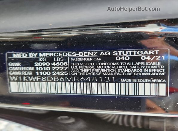 W1KWF8DB6MR648131 2021 MERCEDES-BENZ C Black Widok komory silnika