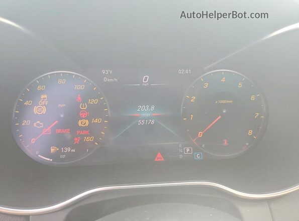 W1KWF8EB6LR593693 2020 MERCEDES-BENZ C Белый Вид щитка приборов