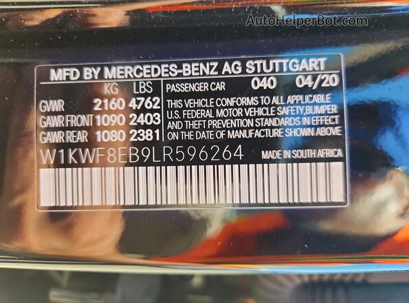W1KWF8EB9LR596264 2020 MERCEDES-BENZ C Black Vista del compartimento del motor