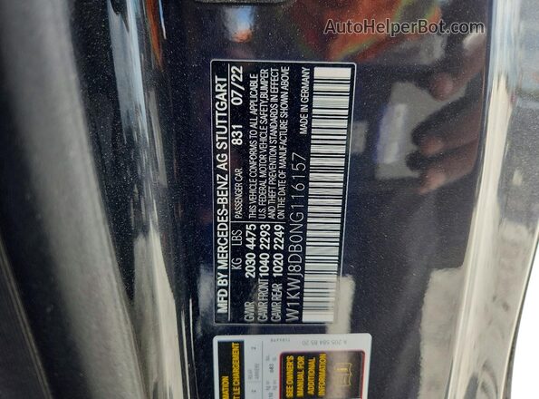 W1KWJ8DB0NG116157 2022 MERCEDES-BENZ C Gray VIN sticker view
