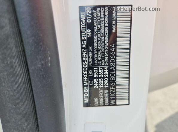 W1KZF6JB0LA806644 2020 MERCEDES-BENZ E Белый Вид подкапотного пространства