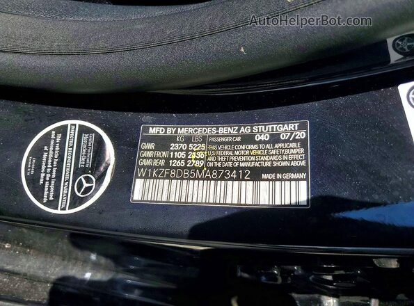 W1KZF8DB5MA873412 2021 MERCEDES-BENZ E Black Vista del compartimento del motor