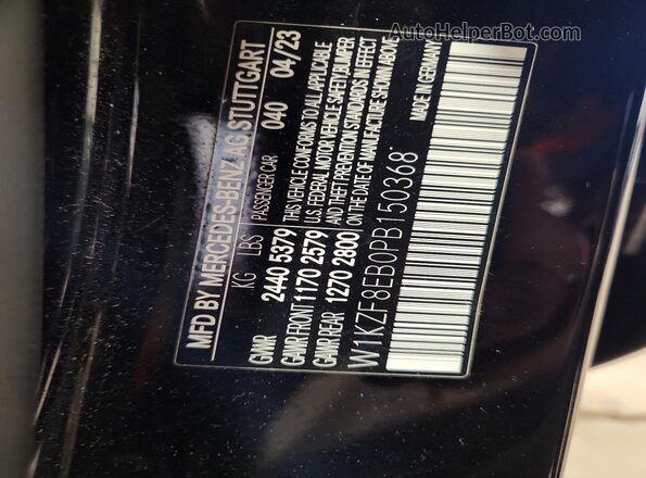W1KZF8EB0PB150368 2023 MERCEDES-BENZ E Black Vista de la etiqueta del VIN