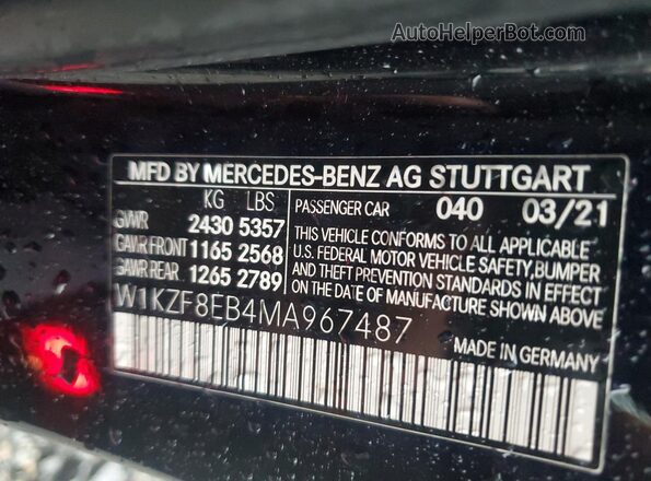 W1KZF8EB4MA967487 2021 MERCEDES-BENZ E Black Widok komory silnika