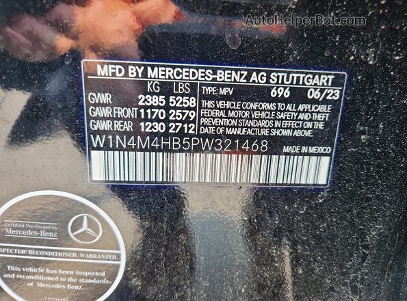 W1N4M4HB5PW321468 2023 MERCEDES-BENZ GLB-CLASS Black 360 interior view