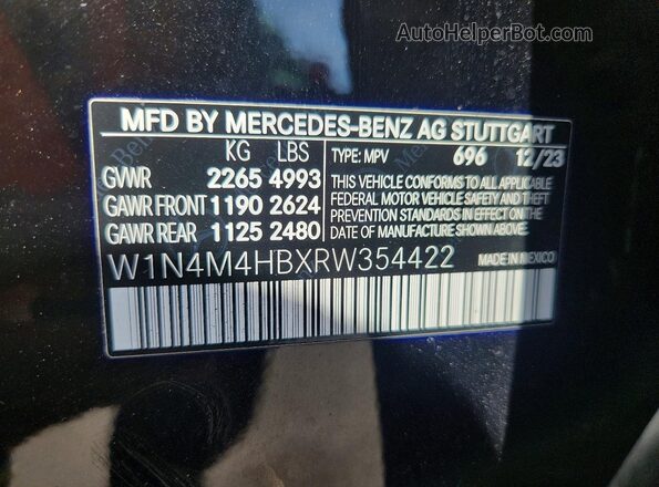 W1N4M4HBXRW354422 2024 MERCEDES-BENZ GLB-CLASS Black Widok wnętrza 360 stopni