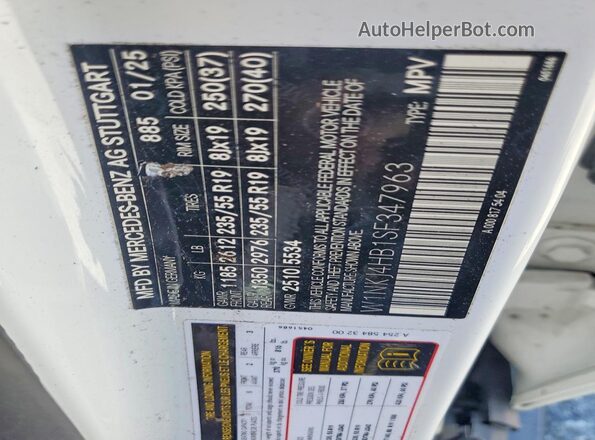 W1NKJ4HB1SF347963 2025 MERCEDES-BENZ GLC-CLASS White Widok naklejki z numerem VIN