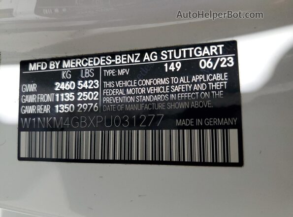 W1NKM4GBXPU031277 2023 MERCEDES-BENZ GLC-CLASS White Widok wnętrza 360 stopni