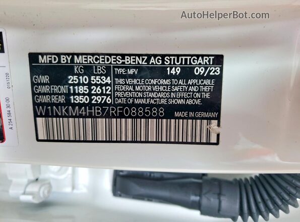 W1NKM4HB7RF088588 2024 MERCEDES-BENZ GLC-CLASS Белый Вид наклейки с VIN-кодом