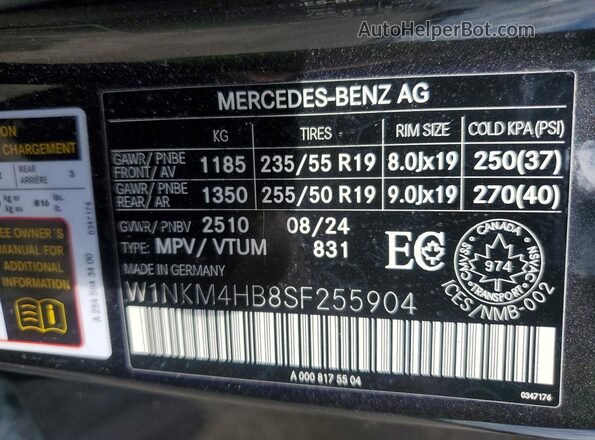W1NKM4HB8SF255904 2025 MERCEDES-BENZ GLC-CLASS Черный Панорамный вид салона 360°