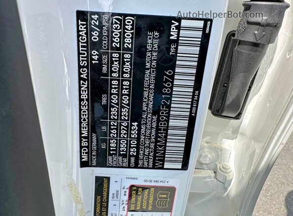 W1NKM4HB9RF218676 2024 MERCEDES-BENZ GLC-CLASS Белый Вид задних сидений
