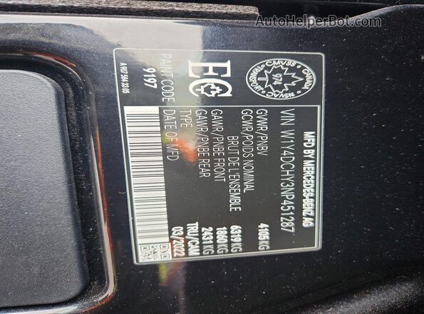 W1Y4DCHY3NP451287 2022 MERCEDES-BENZ SPRINTER Black Vista del compartimento del motor