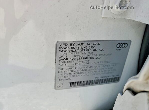 WA1AECF3XL1124746 2020 AUDI Q3 Белый Панорамный вид салона 360°