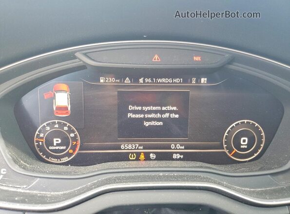 WA1ANAFY3J2186836 2018 AUDI Q5 White Vista del cuadro de instrumentos