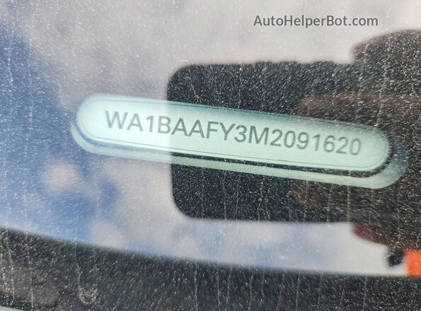 WA1BAAFY3M2091620 2021 AUDI Q5 White Widok naklejki z numerem VIN
