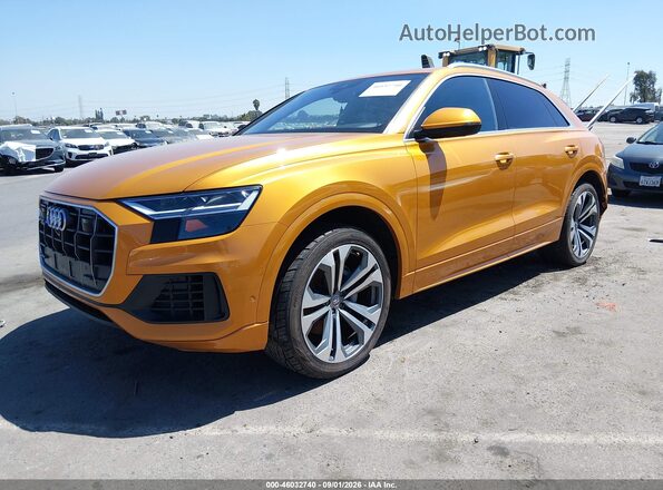WA1BVAF18KD008191 2019 AUDI Q8 Orange Առջևի ձախ երեք քառորդ տեսարան