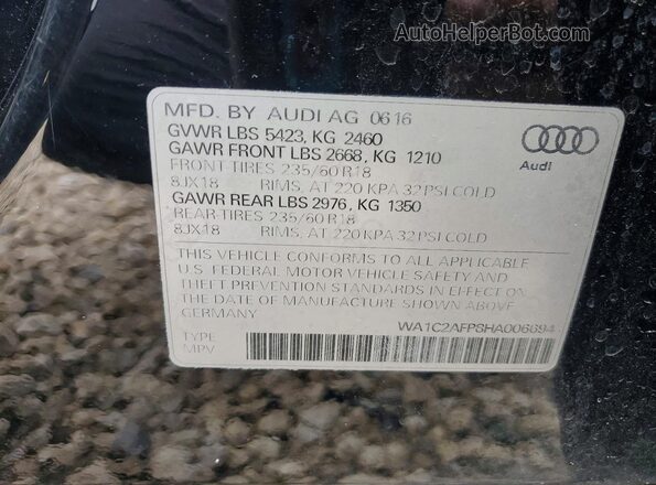 WA1C2AFP8HA006694 2017 AUDI Q5 Черный Вид наклейки с VIN-кодом
