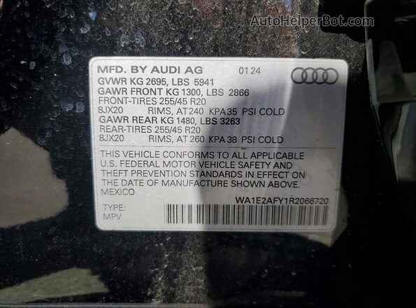 WA1E2AFY1R2066720 2024 AUDI Q5 Черный Вид подкапотного пространства