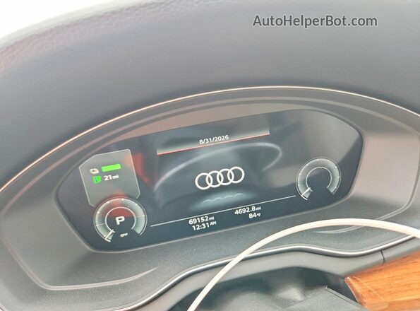 WA1E2AFY5M2073405 2021 AUDI Q5 White Widok zestawu wskaźników