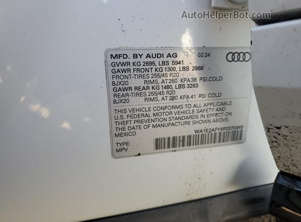 WA1E2AFY8R2070649 2024 AUDI Q5 White Շարժիչի բաժամունքի տեսք