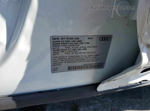 WA1EAAFY1P2166283 2023 AUDI Q5 Белый Вид подкапотного пространства