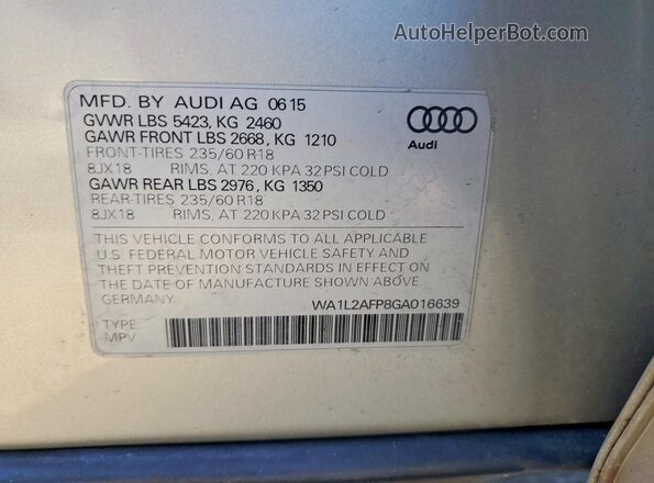WA1L2AFP8GA016639 2016 AUDI Q5 Beige სალონის 360-გრადუსიანი ხედი