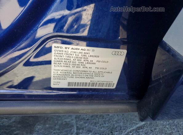 WA1L2BFZ4PP063476 2023 AUDI Q4 Blue Engine compartment view