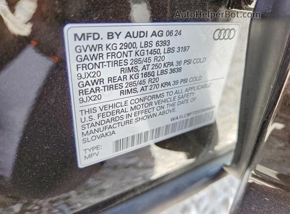 WA1LCBF72SD008658 2025 AUDI Q7 Black Вид підкапотного простору
