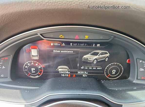 WA1LHAF78KD034337 2019 AUDI Q7 White ხელსაწყოთა პანელის ხედი