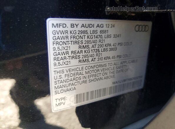 WA1LVBF79SD022759 2025 AUDI Q7 Black Շարժիչի բաժամունքի տեսք
