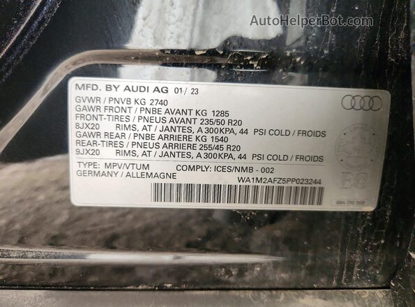 WA1M2AFZ5PP023244 2023 AUDI Q4 Black Շարժիչի բաժամունքի տեսք