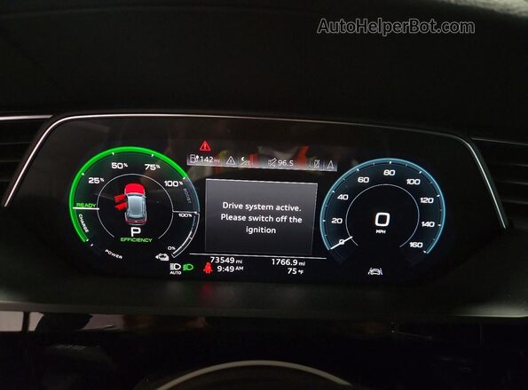 WA1VAAGE9KB007489 2019 AUDI E-TRON Silver Instrument cluster view