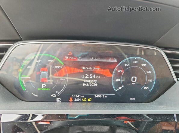 WA1VABGE9KB019129 2019 AUDI E-TRON White ხელსაწყოთა პანელის ხედი