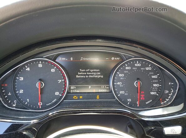 WAU43AFD4HN003780 2017 AUDI A8 Black ხელსაწყოთა პანელის ხედი