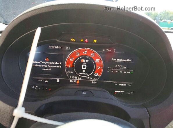 WAUB1GFF7H1037415 2017 AUDI S3 Черный Вид щитка приборов