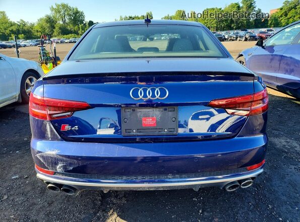 WAUB4AF47JA002351 2018 AUDI S4 Blue Вид ззаду