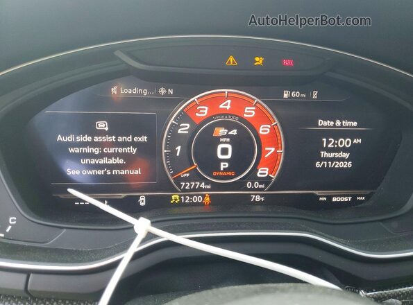 WAUB4AF4XJA003929 2018 AUDI S4 Gray ხელსაწყოთა პანელის ხედი