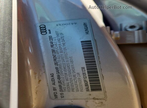 WAUB8GFF1G1051238 2016 AUDI A3 Silver Engine compartment view