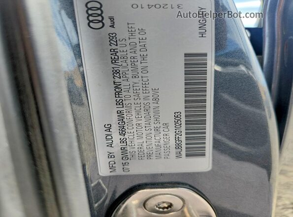 WAUB8GFF2G1025053 2016 AUDI A3 Gray Engine compartment view