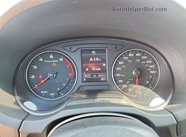 WAUB8GFFXJ1014440 2018 AUDI A3 Blue Вид щитка приладів